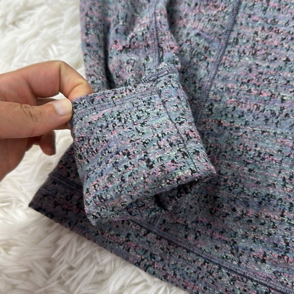 Lululemon Runderful Long Sleeve Neon Tweed Jacquard HTR Battleship Electric Cora - Picture 3 of 6